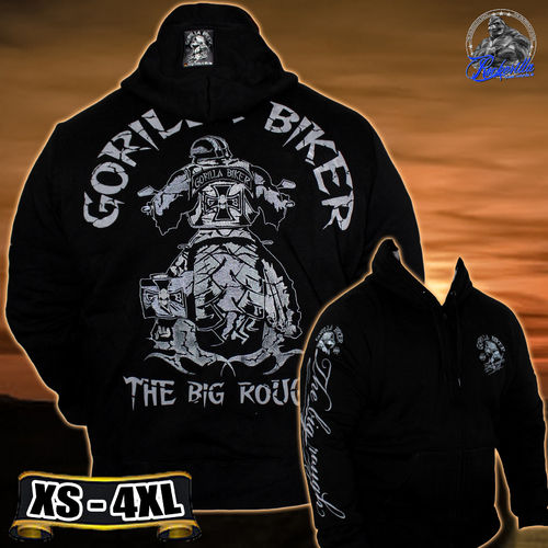 Gorilla Biker - Men "Big Wheel" Hooded jacket Black